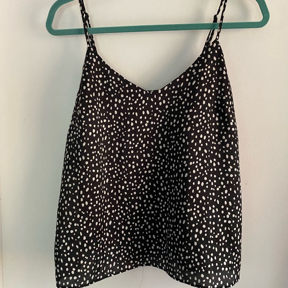 Forever 21 Black and White Spotted Camisole size small